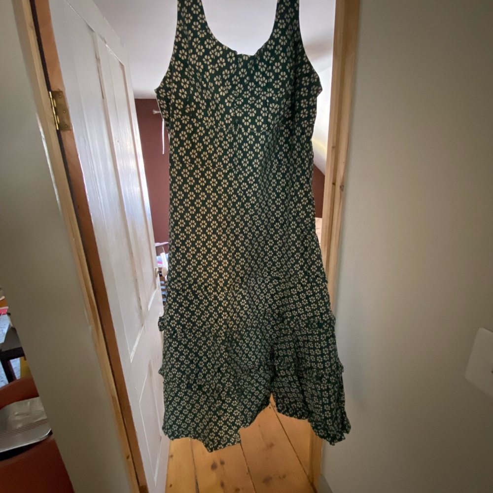 Anthropologie Green Floral Midi Dress - Picture 4 of 4